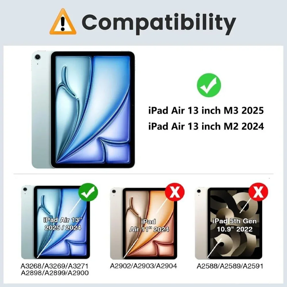 Protective Vegan Leather Folio Case for iPad Air 13